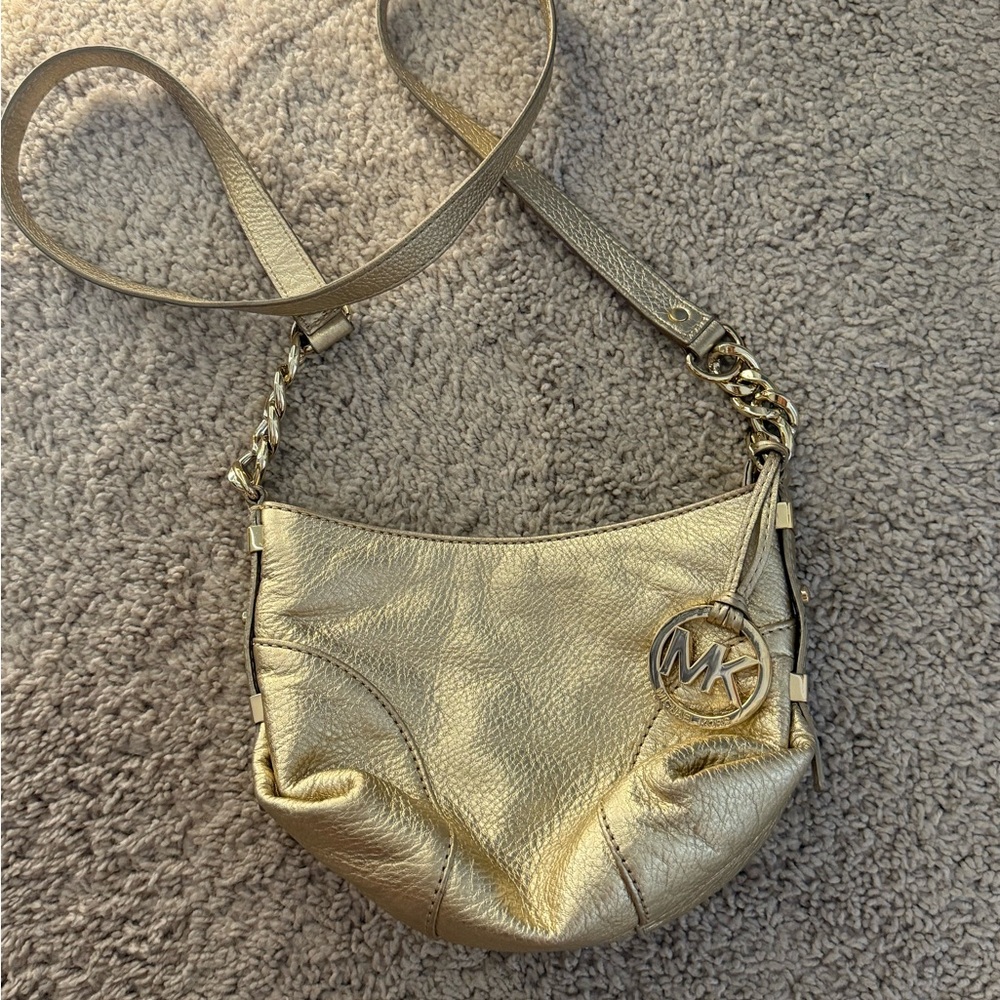 Michael Kors Gold Crossbody Bag with Glamorous Metallic Finish